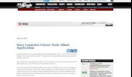 
							         Navy Launches Career Tools Afloat Application - TMCnet								  
							    