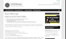 
							         Navy TWMS Login (1-click login, verfied 6/27/19) | DODReads ...								  
							    