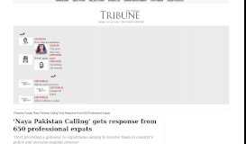 
							         'Naya Pakistan Calling' gets response from 650 professional expats ...								  
							    