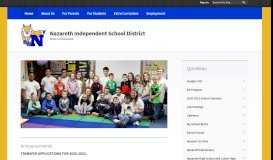 
							         Nazareth Independent School District / Homepage								  
							    