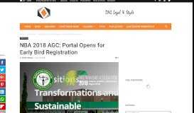 
							         NBA 2018 AGC: Portal Opens for Early Bird Registration								  
							    