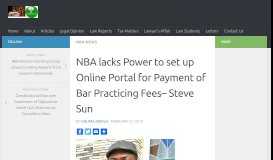
							         NBA lacks Power to set up Online Portal for Payment of Bar Practicing ...								  
							    
