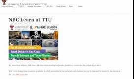 
							         NBC Learn at TTU | eLearning | TTU								  
							    