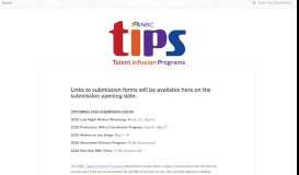 
							         NBC Talent Infusion Programs Submission Manager								  
							    