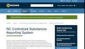 
							         NC Controlled Substances Reporting System - NCDHHS								  
							    
