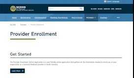 
							         NC Medicaid: Provider Enrollment								  
							    