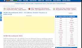
							         NCBS Recruitment 2018 2019 at ncbs.res.in National Biological ...								  
							    