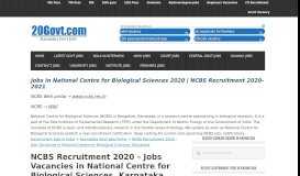 
							         NCBS Recruitment 2019 — Apply For Sr ... - Karnataka Govt Jobs								  
							    