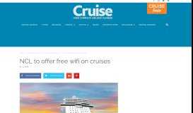 
							         NCL to offer free wifi on cruises - Cruise International								  
							    