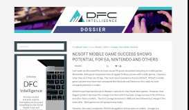 
							         NCSoft Mobile Game Success = Potential For Electronic Arts & Nintendo								  
							    