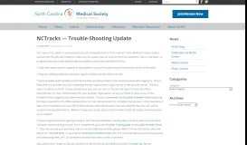 
							         NCTracks — Trouble-Shooting Update | North Carolina Medical Society								  
							    