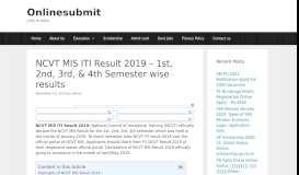 
							         NCVT MIS ITI Result 2019 - 1st, 2nd, 3rd, 4th Semester NCVT ITI Results								  
							    