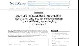 
							         NCVT MIS ITI Result 2019 (Declared): 1st, 2nd, 3rd and 4th Semester								  
							    