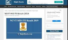 
							         NCVT MIS ITI Result 2019 [Semester 1st, 2nd, 3rd, 4th] - Right Rasta								  
							    