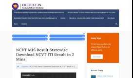 
							         NCVT MIS Result Statewise Download NCVT ITI Result in 2 ...								  
							    