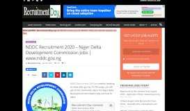 
							         NDDC Recruitment 2019/2020 – Niger Delta Development ...								  
							    