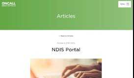 
							         NDIS Portal - ONCALL								  
							    