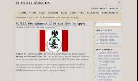 
							         NDLEA Recruitment 2018 And How To Apply • FLASHLEARNERS								  
							    