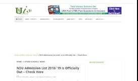 
							         NDU Admission List 2018/ 19 is Officially Out - Check Here - Unn Info								  
							    
