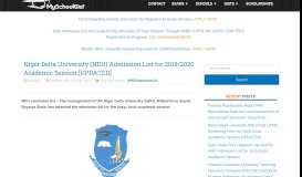 
							         NDU Admission List for 2018/2019 Academic Session - MySchoolGist								  
							    