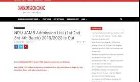 
							         NDU JAMB Admission List 2018/2019 1st 2nd 3rd 4th Batch Is Out ...								  
							    