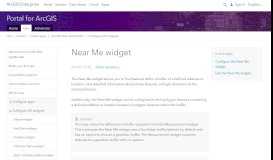 
							         Near Me widget—Portal for ArcGIS | ArcGIS Enterprise								  
							    
