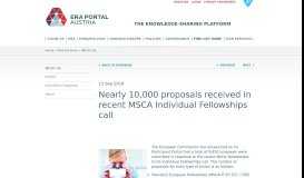 
							         Nearly 10000 proposals received in recent MSCA ... - ERA Portal Austria								  
							    