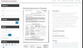 
							         Nebraska Department of Education - The Portal to Texas History								  
							    