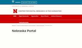 
							         Nebraska Portal | Center for Digital Research in the Humanities ...								  
							    