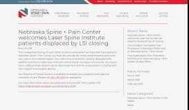 
							         Nebraska Spine + Pain Center welcomes Laser Spine Institute ...								  
							    