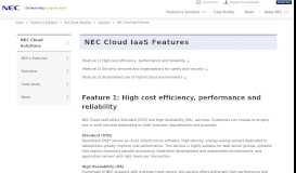 
							         NEC Cloud IaaS Features: Solutions | NEC								  
							    