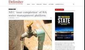 
							         NEC 'near completion' of WA water management platform | Delimiter								  
							    