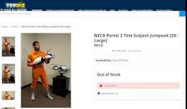 
							         NECA Portal 2 Test Subject Jumpsuit 2X-Large - ToyWiz								  
							    
