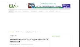 
							         NECO Recruitment 2018 Application Portal Announced								  
							    