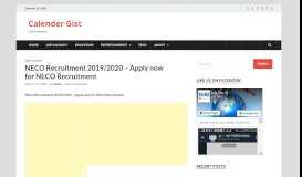 
							         NECO Recruitment 2019/2020 - Apply now for NECO Recruitment ...								  
							    