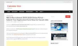 
							         NECO Recruitment 2019/2020 Online Portal - Submit Your Application ...								  
							    