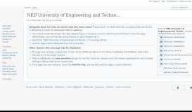 
							         NED University of Engineering and Technology - Wikipedia								  
							    