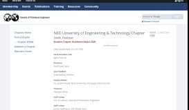 
							         NED University of Engineering & Technology Chapter								  
							    