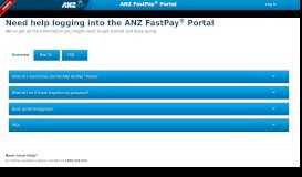 
							         Need help logging into the ANZ FastPay ® Portal - ANZ FastPay Portal								  
							    