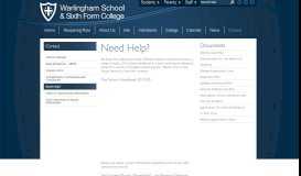 
							         Need Help? - Warlingham School								  
							    