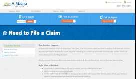 
							         Need to File a Claim - A Abana Insurance								  
							    