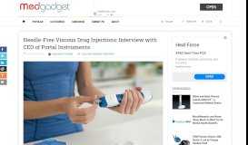 
							         Needle-Free Viscous Drug Injections: Interview with CEO of Portal ...								  
							    