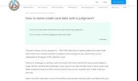 
							         Negotiating and settling a credit card judgment.								  
							    
