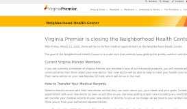 
							         Neighborhood Health Center | Virginia Premier								  
							    