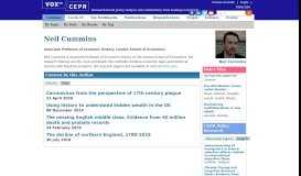 
							         Neil Cummins | VOX, CEPR Policy Portal - Vox EU								  
							    