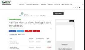 
							         Neiman Marcus claws back gift card portal miles - Frequent Miler								  
							    
