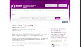 
							         NELFT rated Good by CQC | Care Quality Commission								  
							    