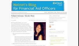
							         Nelnet Interns: Nicole Mun | Nelnet's Blog for Financial Aid Officers								  
							    