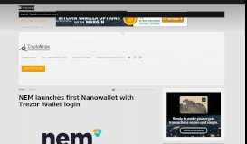 
							         NEM launches first Nanowallet with Trezor Wallet login ...								  
							    