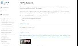 
							         NEMIS System | FEMA.gov								  
							    